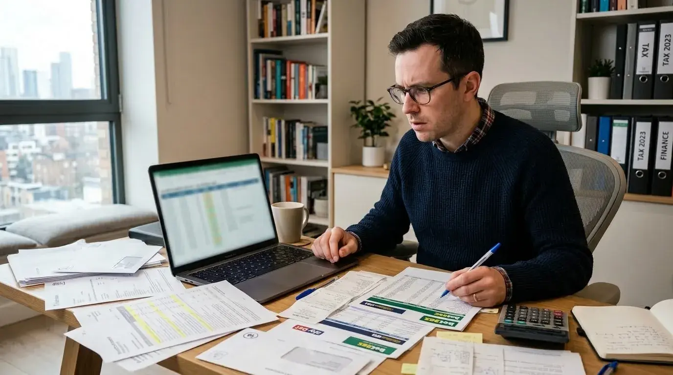 Person prüft Wettgewinne von ausländischen Anbietern am Laptop