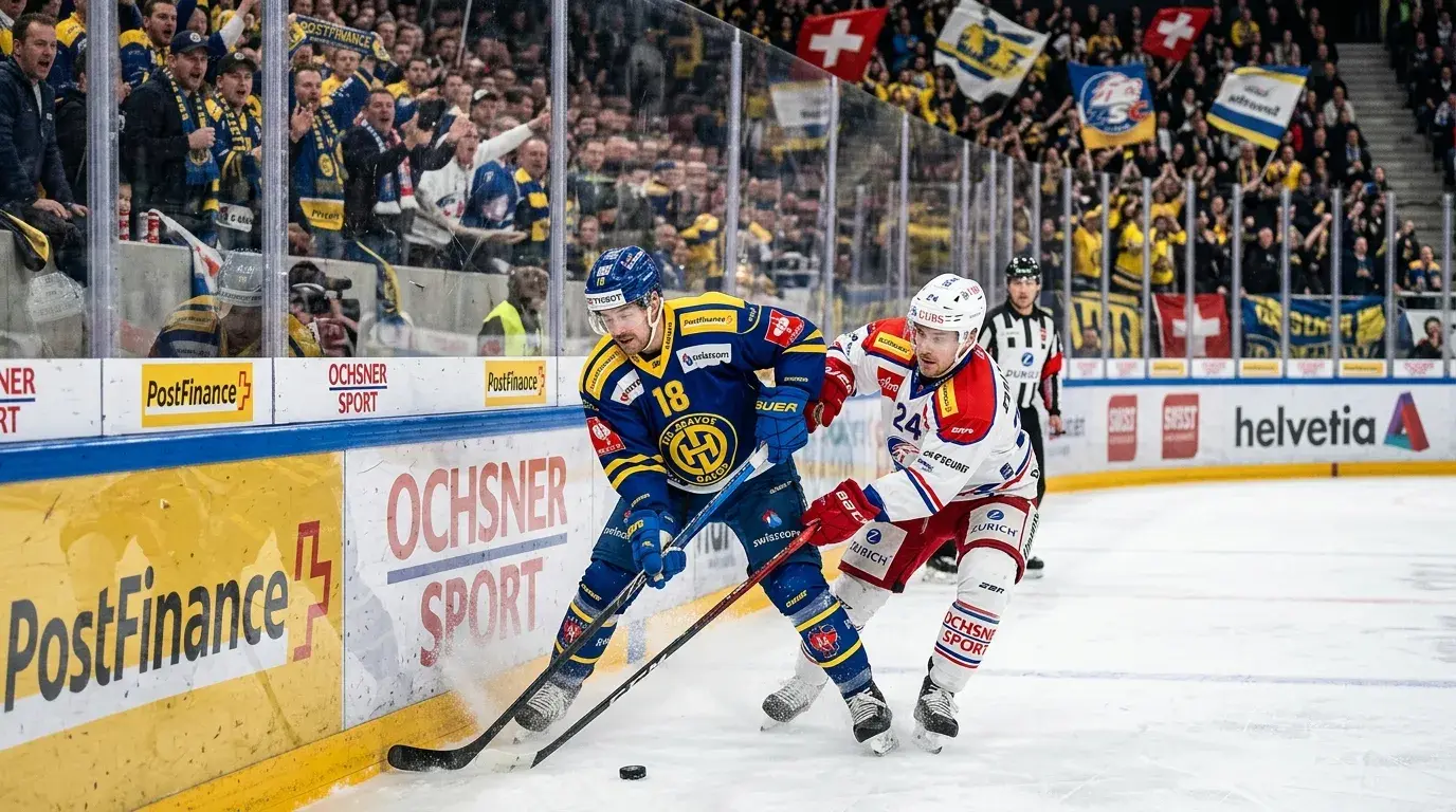 Eishockeyspiel der National League mit Live-Wetten-Anzeige