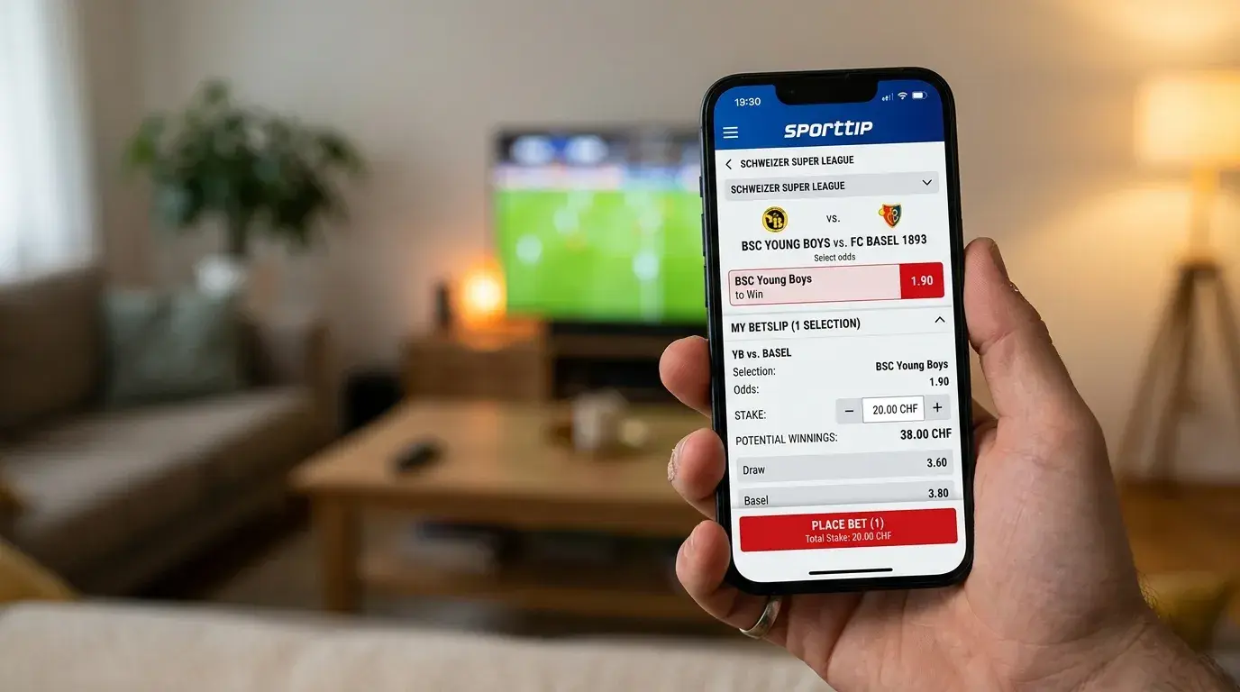 Sporttip Wettschein mit Fussballquoten auf einem Smartphone